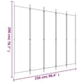 vidaXL Rumsavdelare 5 paneler brun 250x200 cm tyg Brun