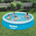 Miniatyrbild 1 av 3: Bestway Pool uppblåsbar Fast Set rund 366x76 cm 57273 Blå