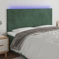 vidaXL Sänggavel LED mörkgrön 180x5x118/128 cm sammet Grön