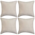 Miniatyrbild 1 av 3: vidaXL Kuddöverdrag 4 st 50x50 cm mockaimitation polyester beige Beige