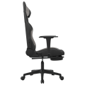 Miniatyrbild 4 av 10: vidaXL Gamingstol med fotstöd svart och ljusgrå tyg Svart