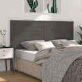 Miniatyrbild 1 av 6: vidaXL Sänggavel grå 126x4x100 cm massiv furu Grå