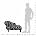 Miniatyrbild 4 av 5: vidaXL Schäslong i tyg med armstöd åt vänster blom-design svart Svart