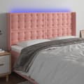 vidaXL Sänggavel LED rosa 163x16x118/128 cm sammet Rosa