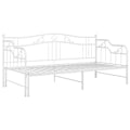 Miniatyrbild 5 av 10: vidaXL Utdragbar sängram bäddsoffa vit metall 90x200 cm Vit