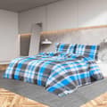 vidaXL Bäddset blå och grå 220x240 cm bomull Grå