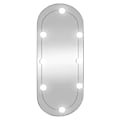 Miniatyrbild 2 av 10: vidaXL Väggspegel med LED-belysning 35x80 cm glas oval Silver