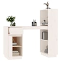 Miniatyrbild 4 av 9: vidaXL Skrivbord vit 110x53x117 cm massiv furu Vit