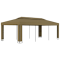 Miniatyrbild 1 av 6: vidaXL Paviljong dubbla tak 3x6 m taupe 180 g/m² Taupe