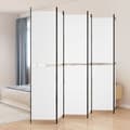 vidaXL Rumsavdelare 6 paneler vit 300x220 cm tyg Vit