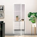 vidaXL Innerdörr 76x201,5 cm härdat glas och aluminium slim Vit