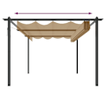 Miniatyrbild 5 av 8: vidaXL Paviljong med infällbart tak 4x3 m taupe Taupe
