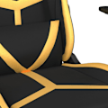 Miniatyrbild 8 av 10: vidaXL Gamingstol med massage och fotstöd svart och guld konstläder Guld