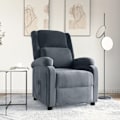 Miniatyrbild 1 av 9: vidaXL Reclinerfåtölj mörkgrå sammet Grå