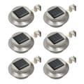 vidaXL Sollampa LED set 6 st rund 12 cm vit Silver