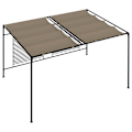 Miniatyrbild 4 av 7: vidaXL Paviljong med infällbart tak 3x4x2,3 m taupe 180 g/m² Taupe
