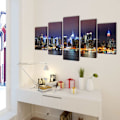 Miniatyrbild 2 av 3: vidaXL Uppsättning väggbonader i färg på duk: New York 200 x 100 cm multifärg