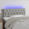 vidaXL Sänggavel LED ljusgrå 100x7x78/88 cm tyg Grå