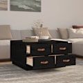 Miniatyrbild 4 av 10: vidaXL Soffbord svart 80x80x45 cm massiv furu Svart