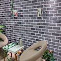 Miniatyrbild 1 av 7: vidaXL Väggpaneler 3D svart & grå tegeldesign 10 st EPS Svart
