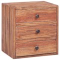 Miniatyrbild 1 av 9: vidaXL Sängbord med 3 lådor 35x25x35 cm massivt mahognyträ Brun