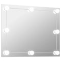 Miniatyrbild 2 av 10: vidaXL Väggspegel utan ram LED-belysning rektangulär Silver