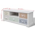 Miniatyrbild 6 av 6: vidaXL Shabby Chic French TV-bänk trä Vit