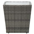vidaXL Tebord grå 41,5x41,5x43 cm konstrotting och härdat glas grå