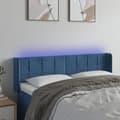 vidaXL Sänggavel LED mörkblå 147x16x78/88 cm sammet Blå