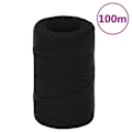 Miniatyrbild 6 av 6: vidaXL Rep svart 2 mm 100 m polyester