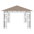 Miniatyrbild 4 av 6: vidaXL Paviljong med myggnät 4x3x2,73 m taupe 180 g/m² Taupe