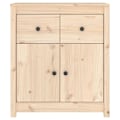 Miniatyrbild 5 av 10: vidaXL Skänk 70x35x80 cm massiv furu Brun