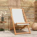 vidaXL Strandstol teakträ 56x105x96 cm gräddvit Creme