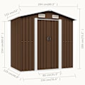 Miniatyrbild 8 av 8: vidaXL Förvaringsbod brun 204x132x186 cm stål Brun