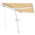 Miniatyrbild 3 av 10: vidaXL Automatisk markis med vindsensor & LED 400x300 cm gul/vit Gul