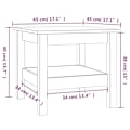 Miniatyrbild 7 av 7: vidaXL Soffbord 45x45x40 cm massivt furu Brun