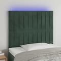 vidaXL Sänggavel LED mörkgrön 80x5x118/128 cm sammet Grön