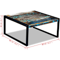 Miniatyrbild 8 av 8: vidaXL Soffbord återvunnet massivt trä 80x80x40 cm multifärg