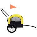 Miniatyrbild 3 av 10: vidaXL Cykelvagn för husdjur och joggingvagn 2-i-1 gul och svart Gul