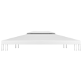 Miniatyrbild 3 av 8: vidaXL Paviljongtak med ventilering 310 g/m² 4x3 m vit Vit