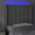 Miniatyrbild 4 av 6: vidaXL Sänggavel LED grå 83x16x118/128 cm konstläder Grå