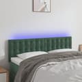 vidaXL Sänggavel LED mörkgrön 144x5x78/88 cm sammet Grön