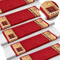 Miniatyrbild 5 av 8: vidaXL Trappstegsmattor självhäftande 5 st 65x21x4 cm röd Röd
