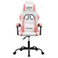 Miniatyrbild 3 av 10: vidaXL Gamingstol vit och rosa konstläder Rosa