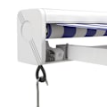 Miniatyrbild 7 av 10: vidaXL Markis infällbar blå och vit 4x3 m tyg och aluminium Flerfärgsdesign