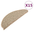 Miniatyrbild 2 av 8: vidaXL Trappstegsmattor självhäftande 15 st mörk beige 65x21x4 cm Beige