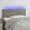 vidaXL Sänggavel LED ljusgrå 100x5x78/88 cm sammet Grå