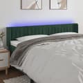 vidaXL Sänggavel LED mörkgrön 203x16x78/88 cm sammet Grön