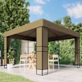 Miniatyrbild 1 av 5: vidaXL Paviljong dubbla tak 3x3x2,7 m taupe 180 g/m² Taupe