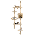 Miniatyrbild 1 av 9: vidaXL Katt Klösträd väggmonterat med klöspelare i sisal 194 cm beige Beige